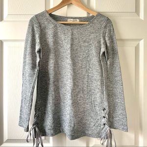 Max Studio Knit Long Sleeve Top with Ties